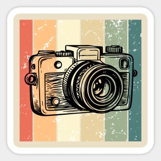 Vintage Colors Retro Photographer Camera Sticker